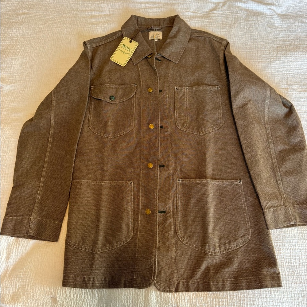Wythe Heavyweight Pinpoint Canvas Barn Jacket, Brown XL